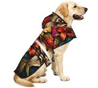 Beautiful Flowers Waterproof Dog Raincoat And Rain Jacket With Hood, Reflective Strips And Adjustable Belly Strap, Fits Small To Large Dogs