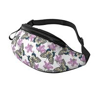 Beautiful Flying Butterflies Casual Fanny Waist Pack for Men Women Adjustable Belt Waist Bag for Traveling Hiking Cycling Running Festival Rave