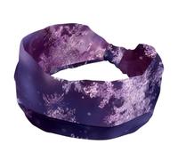Beautiful Flying Purple Snowflakes Sports Headbands for Women, Elastic Sports Hair Bands Nurse Wide Turban for Workouts Yoga Gym Tennis