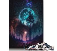 Beautiful Forest Full Moon 500 Piece Jigsaw Puzzles for Adults | | Family Fun Jigsaws Puzzles for Adults Gifts Intellectual Games 500pcs (52x38cm)