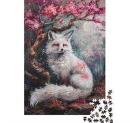 Beautiful Fox Blossom Tree Jigsaw Puzzle for Adults, 1000 Pieces, 38x26cm/1000pcs, Relaxing Indoor Activity, Evening Leisure And Puzzle Lovers