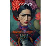 Beautiful Frida Kahlo Cat Notebook, Journal, Diary, Lined notebook, 120 pages lined (6”x9”) perfect Frida Kahlo gift for Women