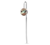 Beautiful Frog with A Crown Stainless Steel Metal Book Mark Marker, Bookmarks Page Holder with Crystal Glass for School Reader Office Supplies