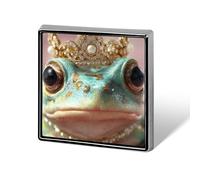 Beautiful Frog with A Crown Unisex Brooches & Pins Square Lightweight Lapel Badge Jewelry for Clothing Shawl Hat