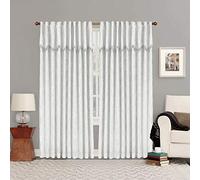 Beautiful Fully Lined Pencil Pleat Luxury Jacquard MAYA Curtains (Pair) (Cream, 66″x 72″)