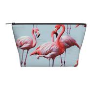 Beautiful Funny Flamingos Print Makeup Bag Trapezoid Travel Cosmetic Organiser Stylish Storage for Beauty & Gifts for Women Girls