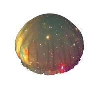 Beautiful Galaxy Print Shower Cap,Elastic And Reusable Bath Hair Hat For Long Hair,Large Waterproof Shower Bonnet,For Women Men Kids