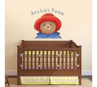 Beautiful Game Baby Paddington Bear Personalised Name Wall Sticker - Paddington Head 007 Kids Wall Art Vinyl Mural Bedroom Decal (60cm height x 60cm width)