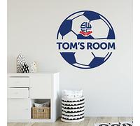 Beautiful Game Bolton Wanderers Football Club Official Ball & Personalised Name Wall Sticker (90cm width x 90cm height)