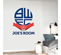Beautiful Game Bolton Wanderers Football Club Official Crest & Personalised Name Wall Sticker (90cm height x 75cm width)