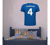 Beautiful Game Cardiff City FC - Personalised Football Shirt Wall Sticker Decal Custom Cardiff City Bedroom (60cm Height)