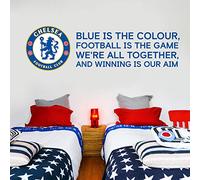 Beautiful Game Chelsea Football Club Official Crest & BLUE IS THE COLOUR Song Wall Mural Sticker (180cm x 60cm)