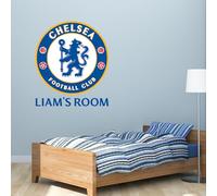 Beautiful Game Chelsea Football Club Official Crest & Personalised Name Wall Mural Sticker (90cm Height)