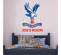 Beautiful Game Crystal Palace Football Club Personalised Name & Crest Wall Art Sticker Mural Decals (120cm)