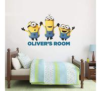 Beautiful Game Despicable Me - 3 Minions Personalised Wall Vinyl Art Decal Sticker Mural (90cm)