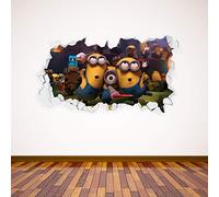 Beautiful Game Despicable Me Minions Wall Stickers - Broken Wall Minions Party Wall Decor (180cm)