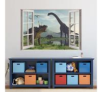 Beautiful Game Dinosaur Wall Sticker Dino Land Window Dinosaur Bedroom Art Decal Mural Kids (120cm width x 80cm height)