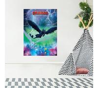 Beautiful Game How To Train Your Dragon Wall Stickers - Toothless & Light Fury Poster Vinyl Art Decal Sticker (60 x 45)