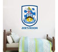 Beautiful Game Huddersfield Town Football Club Official Crest & Personalised Name Wall Mural Sticker (60cm Height x 35cm Width)
