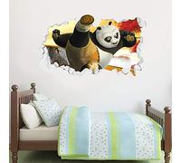 Beautiful Game Kung Fu Panda Po Broken Wall Decal Vinyl Art Sticker Mural Kids (90cm)