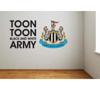 Beautiful Game Newcastle United Football Club Toon Army Song & Crest Wall Sticker Official Merchandise - Decal Football Vinyl (1200mm (W) x 800mm (H, Black)