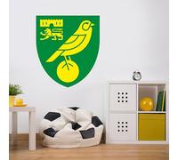 Beautiful Game Norwich City FC Wall Sticker Mural Art + Norwich Football Club Bedroom Crest Decal Set (90cm Height)