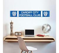 Beautiful Game Official Cardiff City Football Club Bar Scarf Wall Sticker Badge Logo Decal Set Vinyl Poster Print (120cm x 20cm)