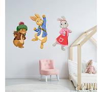 Beautiful Game Official Peter Rabbit, Benjamin Bunny, Lilly BobtaIl trio Wall Sticker Mural PRTV10 (120cm Width x 75cm Height)