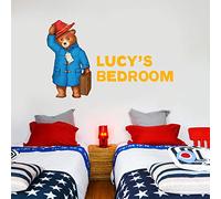 Beautiful Game Paddington Bear Personalised Name Wall Art Yellow - Padd 006 Kids Wall Decal Vinyl Sticker Bedroom Mural (60cm height x 30cm width)
