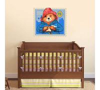 Beautiful Game Paddington Bear Wall Sticker - Paddington Stamp Kids Wall Art Vinyl Decal Bedroom Mural (120cm width x 105cm height)