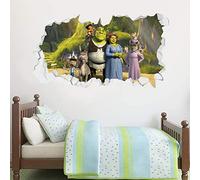 Beautiful Game Shrek Group Broken Wall Mural Vinyl Art Sticker Decal Smashed (90cm)