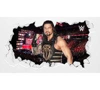 Beautiful Game WWE Wall Decal - Roman Reigns Smashed Vinyl Sticker Decal Kids Mural Art Wrestling (60cm)