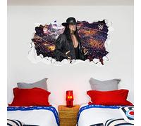 Beautiful Game WWE Wall Sticker - The Undertaker Broken Wall Decal Vinyl Kids Mural Art Wrestling (120cm width x 60cm height)