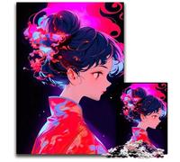 Beautiful Geisha Anime JigsawPuzzle 1000 Pieces for Adults Paper Puzzles Educational Brain Teaser Artistic Home & Office Decor Age 1000 PCS(38x26cm)