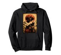 Beautiful Geisha Holding Black Cat Vintage Japanese Moon Art Pullover Hoodie
