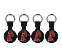 Beautiful Geisha in Kimono Stylish Holder Cases Compatible with AirTag Silicone GPS Trackers Cover Keychain
