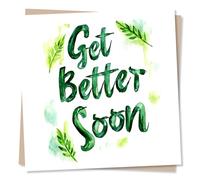 Beautiful Get Better Soon Card For a Loved One - Wellness, Sickness, Health - Leaves, Vines, Green - Heartfelt, Sincere - For a Friend, Bestie, Special Someone, Relative, Partner