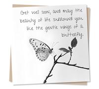 Beautiful Get Well Soon Card For a Loved One - Butterflies, Nature, Leaves - May The Beauty Of Life Surround You - Wings - For A Special Someone, Relative, Friends, Family, Partner