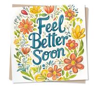 Beautiful Get Well Soon Card For a Loved One - Feel Better, Sickness, Health, Well Wishes - Flower, Nature - For a Special Someone, Bestie, Family, Friend, Partner, Relative