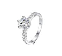 Beautiful Gift for Women, Boho Engagement Ring Honeycomb with 1ct Round Moissanite 9K White Gold Size J 1/2
