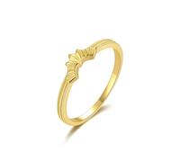 Beautiful Gift for Women, Large Engagement Ring 9K Yellow Gold Delicate Size R 1/2