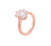 Beautiful Gift for Women, Moissanite Wedding Ring Set 9K Rose Gold Oval Shape with 3Ct Moissanite Size O 1/2