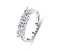 Beautiful Gift for Women, Wedding Rings Set Classic 1.5ct Round Moissanite 9K White Gold Size U 1/2