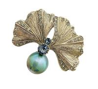 Beautiful Gingko Leaf Pins Metal Brooches Fun Jewelry Unique Badges Alloy Texture Suitable For Party And Everyday Use Ginkgoes Leaf Brooch