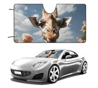 Beautiful Giraffe Car Windshield Sun Shade Keep Car Interior Cool 51"x28" Folding Front Window Sun Shade, Heat Shield for SUV, Truck, Blocks UV