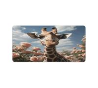 Beautiful Giraffe Desk Mat Waterproof Writing Mouse Pad Large Office Desk Pad Protector Non-Slip Laptop Desk Protector Desk Blotter Rubber Keyboard Mat for Work Home Decor 12" X 24"