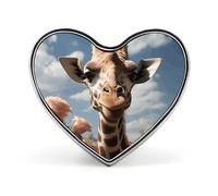 Beautiful Giraffe Heart Pin, 1 Inch Metal Love Lapel Pins - Lightweight, Smooth Edges, Versatile Badge Brooch for Jackets, Shirts, Bags, Gifts for Friends, Family