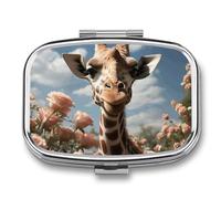Beautiful Giraffe Pill Organizer with 2 Compartment,Portable Travel Pill Box Small Pill Case Mini Pill Container Daily Moisture Proof Pill Container Decorative