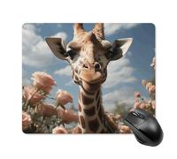 Beautiful Giraffe Square Mouse Pad Portable Computer Mousepad with Non-Slip Rubber Base 18 * 22cm Ultra-Thin Gaming Mouse Mat for Computer Laptop Office Desk Accessories