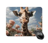 Beautiful Giraffe Square Mouse Pad Portable Computer Mousepad with Non-Slip Rubber Base 20 * 25cm Ultra-Thin Gaming Mouse Mat for Computer Laptop Office Desk Accessories